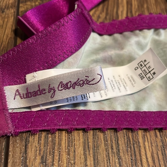 AUBADE Paris French Lace Magenta Floral Bra 34 D - Picture 5 of 7